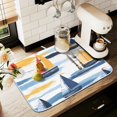 thumbnail image 1 of Yayeee Dish Drying Mat for Kitchen Counter 16" x 18" Microfiber Super Absorbent Coffee Decorative Pad, Orange Hand Drawn Sailboats, 1 of 9