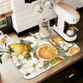 thumbnail image 1 of Yayeee Dish Drying Mat for Kitchen Counter 16" x 18" Microfiber Super Absorbent Coffee Decorative Pad, Oranges Watercolor, 1 of 9