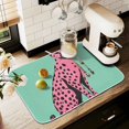 thumbnail image 1 of Yayeee Dish Drying Mat for Kitchen Counter 16" x 18" Microfiber Super Absorbent Coffee Decorative Pad, Pink Cheetah, 1 of 9