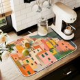 thumbnail image 1 of Yayeee Drying Mat for Kitchen Counter Dishes Microfiber Coffee Decorative Pad, Pink Cityscape Painting, 1 of 9