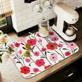 thumbnail image 1 of Yayeee Dish Drying Mat for Kitchen Counter 16" x 18" Microfiber Super Absorbent Coffee Decorative Pad, Pink Floral, 1 of 9
