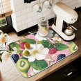 thumbnail image 1 of Yayeee Dish Drying Mat for Kitchen Counter 18" x 24" Microfiber Super Absorbent Coffee Decorative Pad, Pink Raspberries, 1 of 9