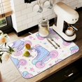 thumbnail image 1 of Yayeee Dish Drying Mat for Kitchen Counter 16" x 18" Microfiber Super Absorbent Coffee Decorative Pad, Pink Skates, 1 of 9