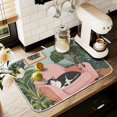 thumbnail image 1 of Yayeee Dish Drying Mat for Kitchen Counter 16" x 18" Microfiber Super Absorbent Coffee Decorative Pad, Pink Sleeping Cat, 1 of 9