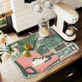 thumbnail image 1 of Yayeee Dish Drying Mat for Kitchen Counter 18" x 24" Microfiber Super Absorbent Coffee Decorative Pad, Pink and White Cat, 1 of 9