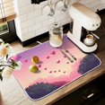 thumbnail image 1 of Yayeee Dish Drying Mat for Kitchen Counter 18" x 24" Microfiber Super Absorbent Coffee Decorative Pad, Pixel Floating Hearts, 1 of 9