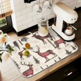 thumbnail image 1 of Yayeee Dish Drying Mat for Kitchen Counter 18" x 24" Microfiber Super Absorbent Coffee Decorative Pad, Plaid Deer, 1 of 9