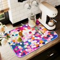 thumbnail image 1 of Yayeee Dish Drying Mat for Kitchen Counter 18" x 24" Microfiber Super Absorbent Coffee Decorative Pad, Purple Colorful Circles, 1 of 9