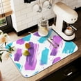 thumbnail image 1 of Yayeee Dish Drying Mat for Kitchen Counter 16" x 18" Microfiber Super Absorbent Coffee Decorative Pad, Purple Drawing, 1 of 9