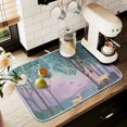 thumbnail image 1 of Yayeee Drying Mat for Kitchen Counter Dishes Microfiber Coffee Decorative Pad, Purple Forest Scene, 1 of 9