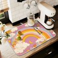 thumbnail image 1 of Yayeee Drying Mat for Kitchen Counter Dishes Microfiber Coffee Decorative Pad, Purple Retro Rainbow, 1 of 9