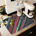 thumbnail image 1 of Yayeee Dish Drying Mat for Kitchen Counter 18" x 24" Microfiber Super Absorbent Coffee Decorative Pad, Red Abstract Lines, 1 of 9