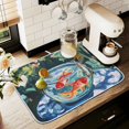 thumbnail image 1 of Yayeee Drying Mat for Kitchen Counter Dishes Microfiber Coffee Decorative Pad, Red Goldfish, 1 of 9
