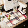 thumbnail image 1 of Yayeee Drying Mat for Kitchen Counter Dishes Microfiber Coffee Decorative Pad, Red Tartan, 1 of 9