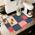 thumbnail image 1 of Yayeee Dish Drying Mat for Kitchen Counter 16" x 18" Microfiber Super Absorbent Coffee Decorative Pad, Red Teal Plaid, 1 of 9