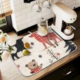 thumbnail image 1 of Yayeee Dish Drying Mat for Kitchen Counter 16" x 18" Microfiber Super Absorbent Coffee Decorative Pad, Retro Christmas Forest, 1 of 9