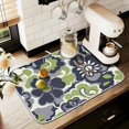 thumbnail image 1 of Yayeee Dish Drying Mat for Kitchen Counter 18" x 24" Microfiber Super Absorbent Coffee Decorative Pad, Retro Floral Pattern, 1 of 9