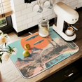 thumbnail image 1 of Yayeee Drying Mat for Kitchen Counter Dishes Microfiber Coffee Decorative Pad, Retro UFO, 1 of 9