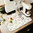 thumbnail image 1 of Yayeee Dish Drying Mat for Kitchen Counter 16" x 18" Microfiber Super Absorbent Coffee Decorative Pad, Small Floral Pattern, 1 of 9