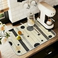 thumbnail image 1 of Yayeee Dish Drying Mat for Kitchen Counter 16" x 18" Microfiber Super Absorbent Coffee Decorative Pad, Stripes Pattern, 1 of 9