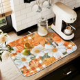 thumbnail image 1 of Yayeee Dish Drying Mat for Kitchen Counter 16" x 18" Microfiber Super Absorbent Coffee Decorative Pad, Sunny Floral, 1 of 9