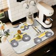 thumbnail image 1 of Yayeee Dish Drying Mat for Kitchen Counter 18" x 24" Microfiber Super Absorbent Coffee Decorative Pad, Trucks Pattern, 1 of 9