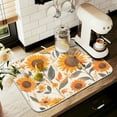 thumbnail image 1 of Yayeee Drying Mat for Kitchen Counter Dishes Microfiber Coffee Decorative Pad, Watercolor Sunflowers and Leaves, 1 of 9