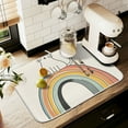 thumbnail image 1 of Yayeee Dish Drying Mat for Kitchen Counter 18" x 24" Microfiber Super Absorbent Coffee Decorative Pad, White Cat Rainbow, 1 of 9