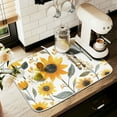 thumbnail image 1 of Yayeee Drying Mat for Kitchen Counter Dishes Microfiber Coffee Decorative Pad, White Watercolor Sunflowers, 1 of 9