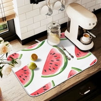 Yayeee Drying Mat for Kitchen Counter Dishes Microfiber Coffee Decorative Pad, White Watermelon