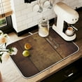 thumbnail image 1 of Yayeee Dish Drying Mat for Kitchen Counter 16" x 18" Microfiber Super Absorbent Coffee Decorative Pad, Wood Grain, 1 of 9