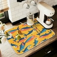 thumbnail image 1 of Yayeee Dish Drying Mat for Kitchen Counter 18" x 24" Microfiber Super Absorbent Coffee Decorative Pad, Yellow Sardines Pattern, 1 of 9