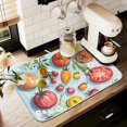 thumbnail image 1 of Yayeee Dish Drying Mat for Kitchen Counter 16" x 18" Microfiber Super Absorbent Coffee Decorative Pad, Yellow Tomatoes, 1 of 9