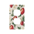 thumbnail image 1 of Yayeee Duplex Wall Plate 1-Gang 4.5"x2.7" Home Receptacle Light Switch Decorative Outlet Cover, Apples Flower Pattern, 1 of 7