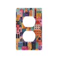 thumbnail image 1 of Yayeee Duplex Wall Plate 1-Gang 4.5"x2.7" Home Receptacle Light Switch Decorative Outlet Cover, Art Buildings, 1 of 7