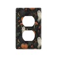 thumbnail image 1 of Yayeee Duplex Wall Plate 1-Gang 4.5"x2.7" Home Receptacle Light Switch Decorative Outlet Cover, Autumn Ghost Pattern, 1 of 7