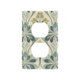 thumbnail image 1 of Yayeee Duplex Wall Plate 1-Gang 4.5"x2.7" Home Receptacle Light Switch Decorative Outlet Cover, Beige Floral Pattern, 1 of 7
