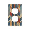 thumbnail image 1 of Yayeee Duplex Wall Plate 1-Gang 4.5"x2.7" Home Receptacle Light Switch Decorative Outlet Cover, Beige Geometric, 1 of 7