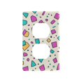 thumbnail image 1 of Yayeee Duplex Wall Plate 1-Gang 4.5"x2.7" Home Receptacle Light Switch Decorative Outlet Cover, Beige Retro Pattern, 1 of 7