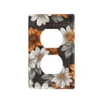 thumbnail image 1 of Yayeee Duplex Wall Plate 1-Gang 4.5"x2.7" Home Receptacle Light Switch Decorative Outlet Cover, Black Plaid Floral, 1 of 7