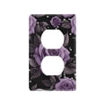 thumbnail image 1 of Yayeee Duplex Wall Plate 1-Gang 4.5"x2.7" Home Receptacle Light Switch Decorative Outlet Cover, Black Roses, 1 of 7