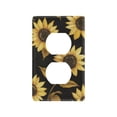 thumbnail image 1 of Yayeee Duplex Wall Plate 1-Gang 4.5"x2.7" Home Receptacle Light Switch Decorative Outlet Cover, Black Sunflower Pattern, 1 of 7
