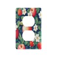thumbnail image 1 of Yayeee Duplex Wall Plate 1-Gang 4.5"x2.7" Home Receptacle Light Switch Decorative Outlet Cover, Blue Apple Pattern, 1 of 7