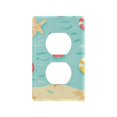 thumbnail image 1 of Yayeee Duplex Wall Plate 1-Gang 4.5"x2.7" Home Receptacle Light Switch Decorative Outlet Cover, Blue Beach Pattern, 1 of 7