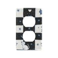 thumbnail image 1 of Yayeee Duplex Wall Plate 1-Gang 4.5"x2.7" Home Receptacle Light Switch Decorative Outlet Cover, Blue Cat Stars, 1 of 7