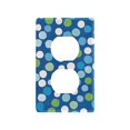 thumbnail image 1 of Yayeee Duplex Wall Plate 1-Gang 4.5"x2.7" Home Receptacle Light Switch Decorative Outlet Cover, Blue Dots, 1 of 7