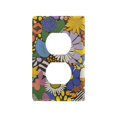 thumbnail image 1 of Yayeee Duplex Wall Plate 1-Gang 4.5"x2.7" Home Receptacle Light Switch Decorative Outlet Cover, Blue Floral, 1 of 7