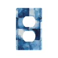 thumbnail image 1 of Yayeee Duplex Wall Plate 1-Gang 4.5"x2.7" Home Receptacle Light Switch Decorative Outlet Cover, Blue Pattern, 1 of 7