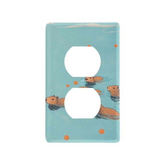 Yayeee Duplex Wall Plate 1-Gang 4.5"x2.7" Home Receptacle Light Switch Decorative Outlet Cover, Capybara Splash