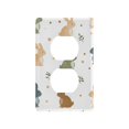 thumbnail image 1 of Yayeee Duplex Wall Plate 1-Gang 4.5"x2.7" Home Receptacle Light Switch Decorative Outlet Cover, Cartoon Bunnies, 1 of 7